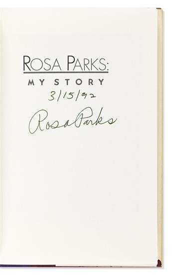 (CIVIL RIGHTS.) Two books, each Signed and dated, on the half-title: Rosa Parks. My Story * John Lewis. Walking with the Wind.